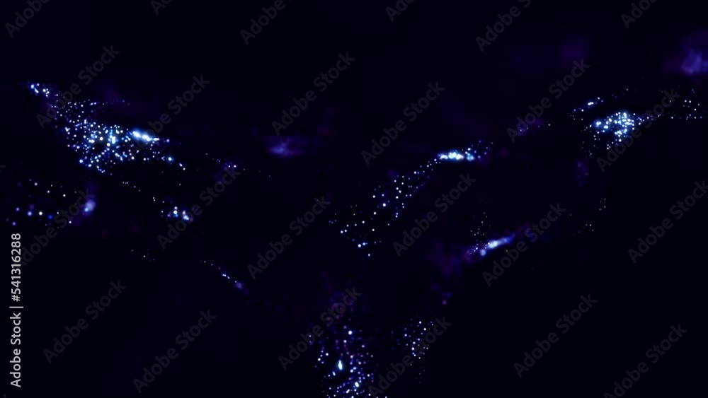 Poster particle flow futuristic animation wave of waves shapes loop
