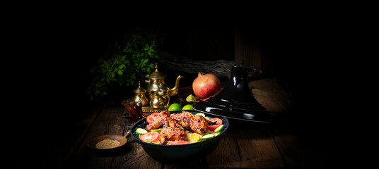 couscous with fried chicken wings spicy