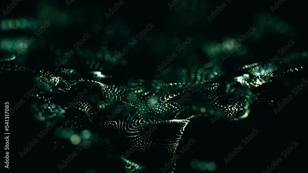 Poster particle flow futuristic animation wave of waves shapes loop