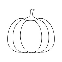 simple flat black line pumpkin for halloween or thanksgiving