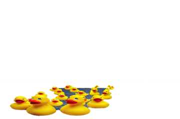 Rubber ducks surrounded by rustic background