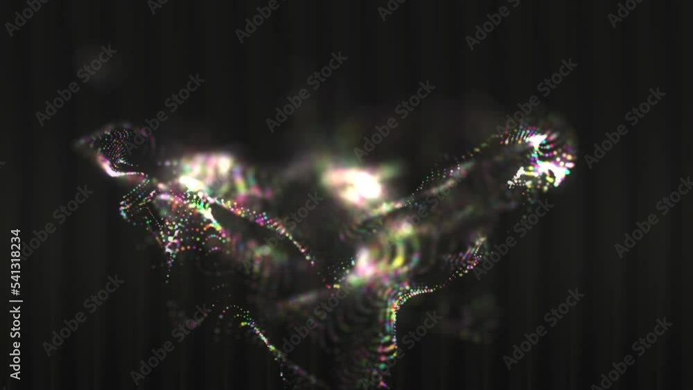 Poster particle flow futuristic animation wave of waves shapes loop