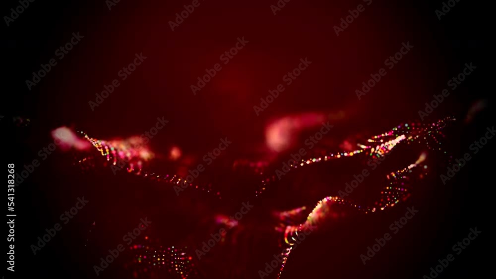 Poster particle flow futuristic animation wave of waves shapes loop