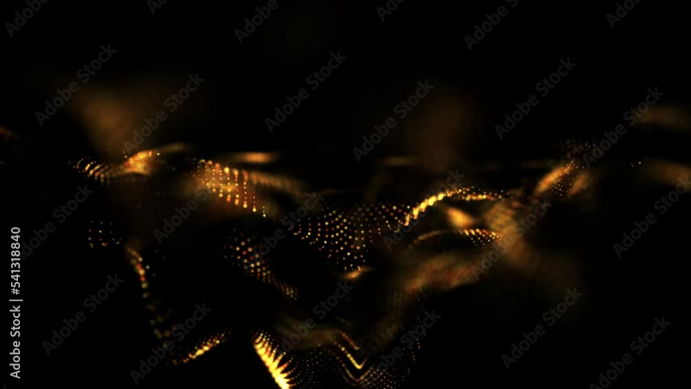 Poster particle flow futuristic animation wave of waves shapes loop