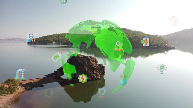 Environmental technology and innovation, for conserve the natural environment. Sustainable development green technologies futuristic planet earth. . High quality 4k footage