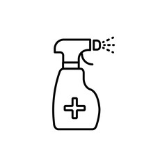 Anti-Bacterial Sanitizer Spray, Hand Sanitizer Dispenser, infection control concept. Sanitizer to prevent colds, virus, Coronavirus, flu. Spray bottle. Alcohol spray.