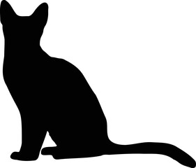 A cat silhouette for logos and graphic design.