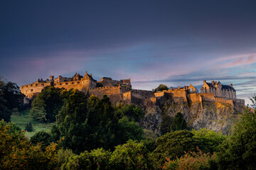 Edinburgh Castle Royal Mile Scotland in the morning light.	