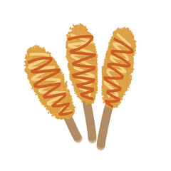 Corndog korean street food illustration 