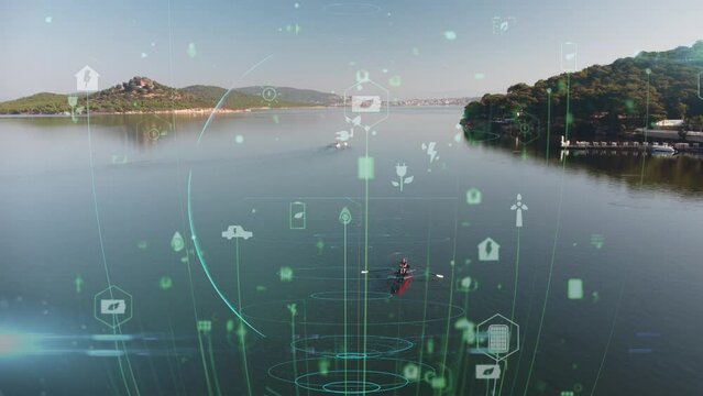 Environmental technology and innovation, for conserve the natural environment. Sustainable development green technologies futuristic planet earth. . High quality 4k footage