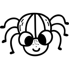 Insect. Cute beetle. Linear Doodle