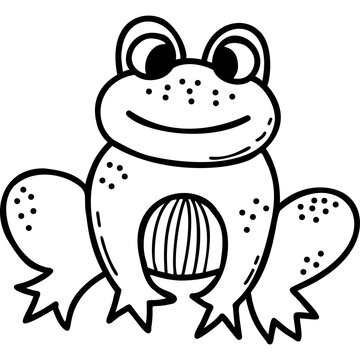 toad black and white clipart