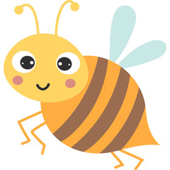 Cute bee. Winged insect