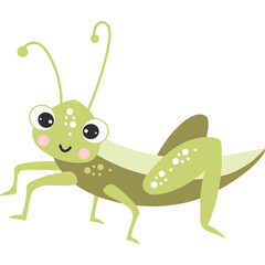 Cute grasshopper character