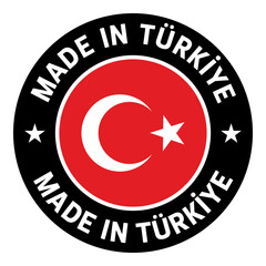 new made in turkey logo. isolated red flag on a black background