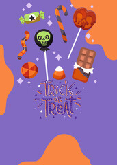 Halloween trick or treat party invitation greeting card blank template edit 