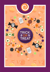 Halloween trick or treat party invitation greeting card blank template edit 