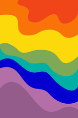 Abstract contemporary poster with rainbow colors. Vector graphics.