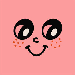 Fototapeta premium Retro cartoon face and 30s comic book character. Traditional vector emotion elements. Vintage character maker for trend illustration.
