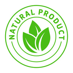 Natural Product Vector Icon Circle Sign. Healthy Food Emblem. Organic food Badge