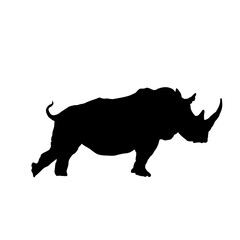 Rhinoceros silhouette vector. Black outline of rhino - vector illustration