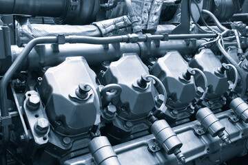 Modern high-tech and efficient engine, gas diesel generator
