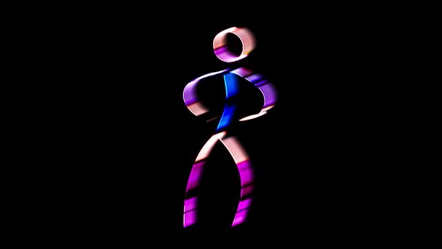 Child Funny Dance In Neon Sticks Suit