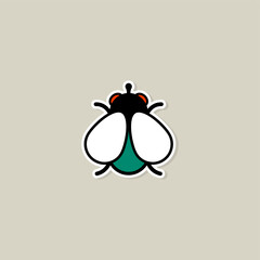 cartoon colored fly icon