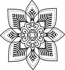 Design of mandala with floral ornament pattern, Vector mandala relaxation patterns unique design with nature style for page decoration cards, book, logos, covers, wallpaper 