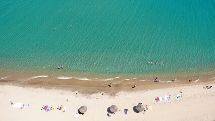 Photo aérienne Torreilles plage, vue verticale Languedoc Roussillon , plage près de Perpignan...