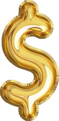 Golden balloon dollar sign
