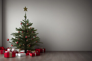 Merry Christmas ball, ball red, yellow are hanging, lying. Christmas tree decorations, ball
