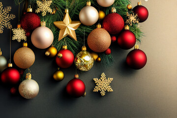 Christmas red white yellow ball Christmas decorations garland snowflakes red white yellow hanging