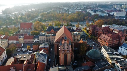 Toruń stare miasto, widok z lotu ptaka, Polska
