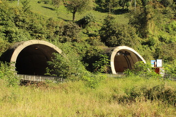 Two road tunnels near each other