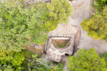 Ruins. Butrint National Park and Museum-Reserve. Albania. Vlora. View from above. Drone shooting