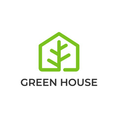 green house nature logo design
