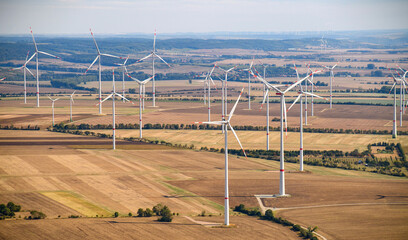 Windpark zwischen Ostramondra und Olbersleben im Landkreis Sömmerda, Thüringen