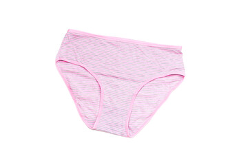 Female pink panties on a white background