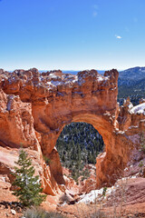 Natural Bridge in Bryce Canyon with Snow