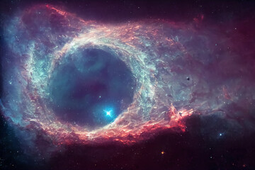 Plakat Space nebula and galaxy 