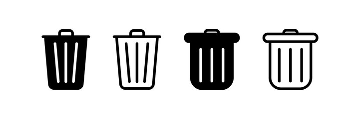Trash icon. Garbage bin symbol. Vector sign.