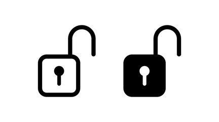 Lock icon. Open padlock symbol. Vector sign.