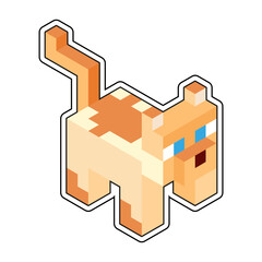 Isolated cat minecraft vector illustration