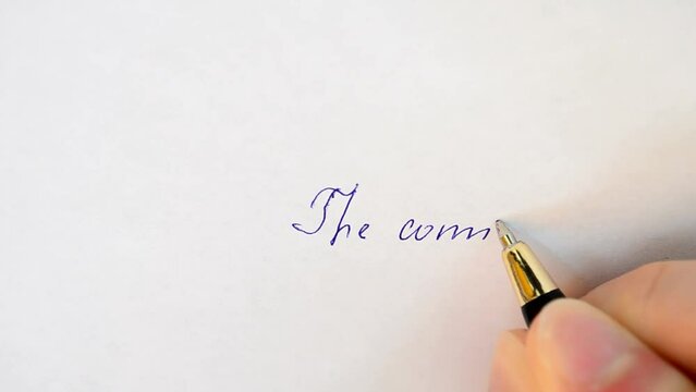 Letter calligraphy. The text on a leaf