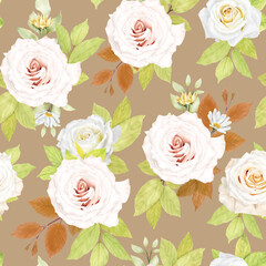 hand drawn white roses background  borer and wreath card design