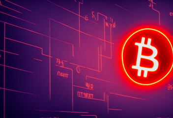 Bitcoin gold coin abstract background. Virtual cryptocurrency concept. bussiness