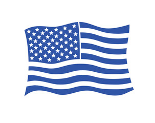 Fototapeta premium USA, United States of America, American flag isolated flat vector icon, simple print.