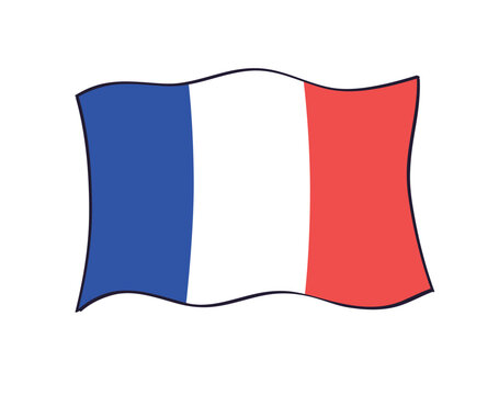 France, French flag isolated cartoon vector icon.