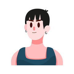 Isolated caucasian woman vector illustration